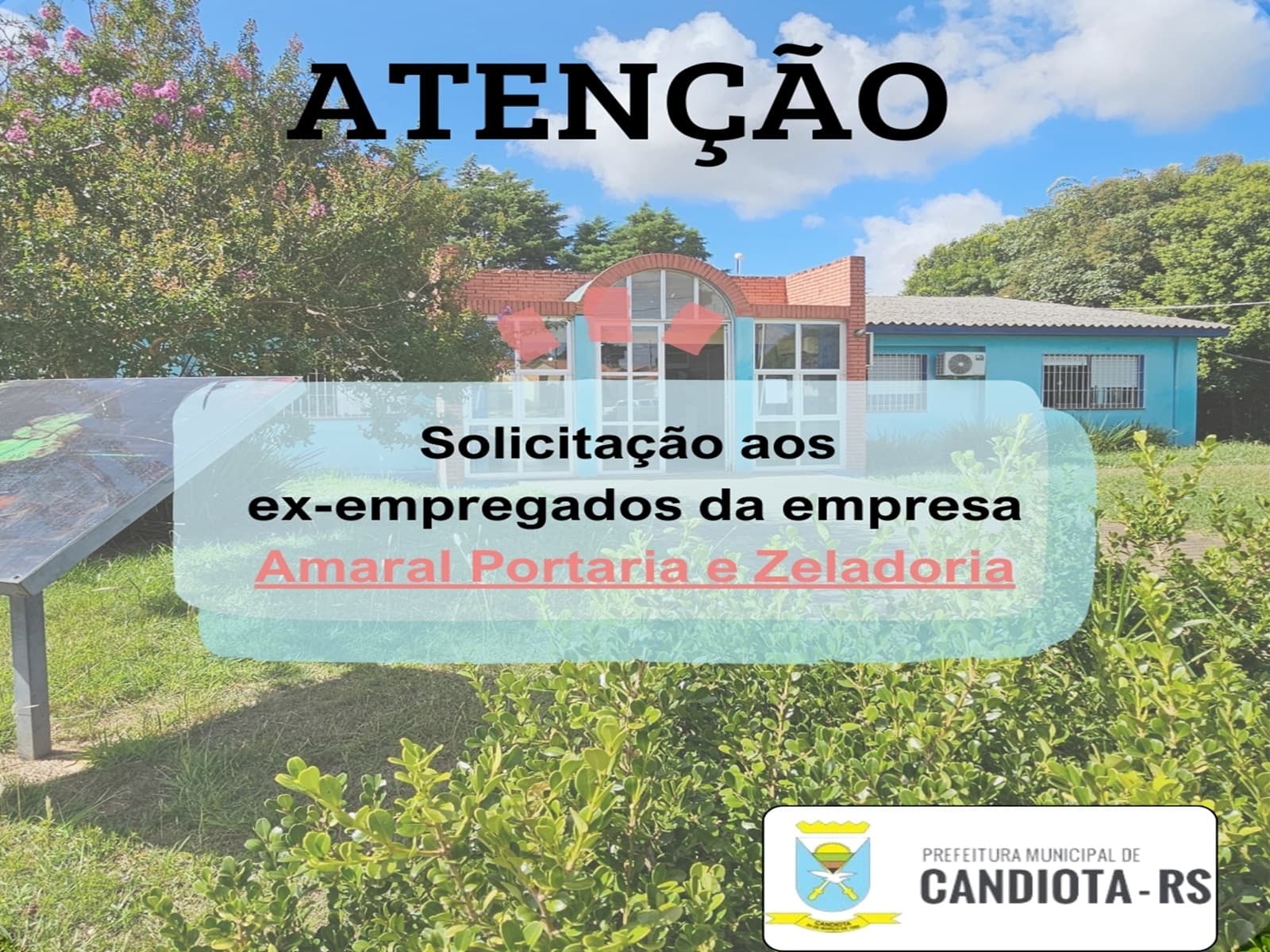 Imagem de capa da notícia: Solicitação aos ex-empregados da empresa Amaral Portaria e Zeladoria